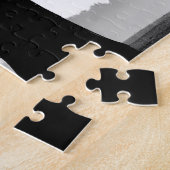 Romantisch paar omhelzen in silhouet bos scène legpuzzel (Zijkant)