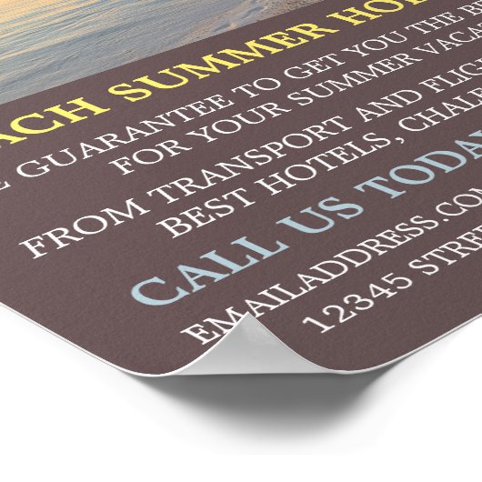 Romantisch Paar op het strand, Reisagent Advertere Poster (Hoek)