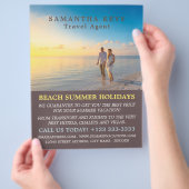 Romantisch Paar op Strand, Reisagent Advertentie Flyer (Hand)