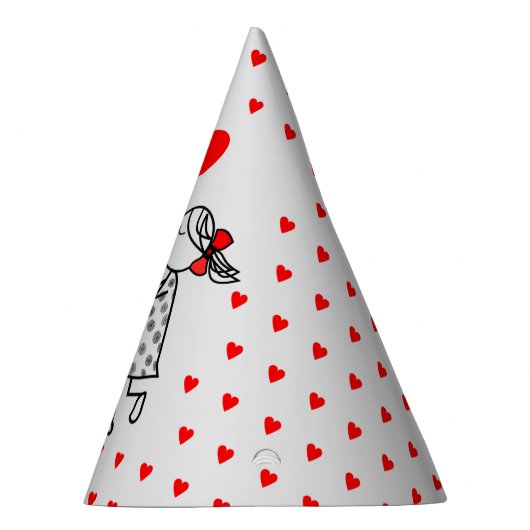 Romantisch Paar Partij Pet met Harten Feesthoedjes (Rechts)