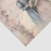 Romantisch paar rustieke roze achtergrond Botanisc Tissuepapier (Detail)