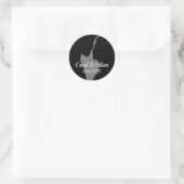 Romantisch paar silhouette aangepaste trouwsticker ronde sticker (Tas)