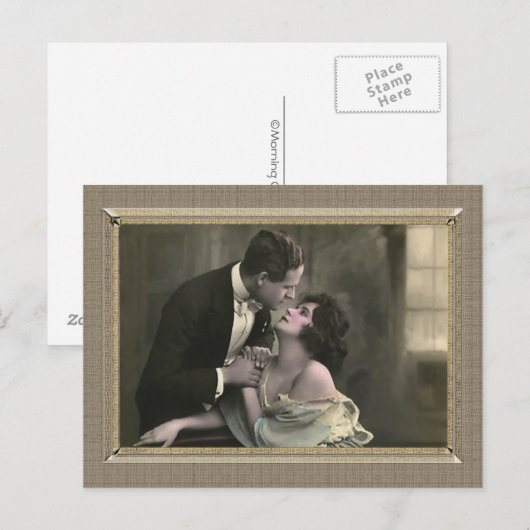 Romantisch paar - staren in haar ogen briefkaart (Voorkant / Achterkant)