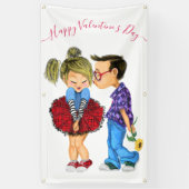 Romantisch paar Valentijnsdag Banner (Verticaal)