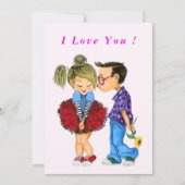 Romantisch Paar Valentijnsdag Kaart - Ik hou van j (Voorkant)