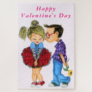 Romantisch paar Valentijnsdag puzzel