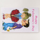 Romantisch paar Valentijnsdag puzzel Legpuzzel (Horizontaal)