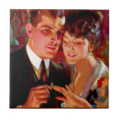 Romantisch Paar van Ide Collars Ad Tegeltje (Voorkant)