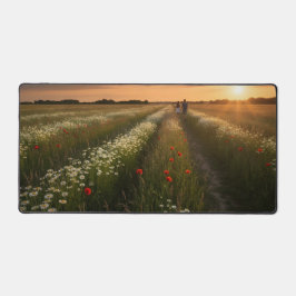Romantisch paar wandelen in Summer Meadow Bureaumat