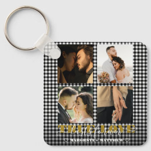 Romantisch Paar Ware Liefde 4 Foto & Citaat Sleutelhanger