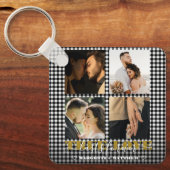 Romantisch Paar Ware Liefde 4 Foto & Citaat Sleutelhanger (Voorkant)