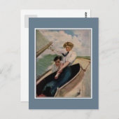 Romantisch paar, zeilend briefkaart (Voorkant / Achterkant)