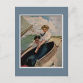 Romantisch  paar, zeilend briefkaart (Voorkant)