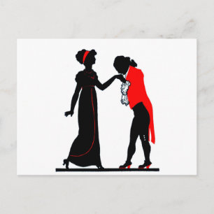 -Romantisch-paardenonderwijs Silhouette Briefkaart