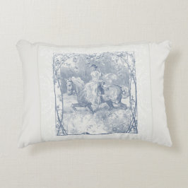 Romantisch Paardrijden Meisje Cottagecore Delft Bl Accent Kussen