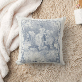 Romantisch Paardrijden Meisje Cottagecore Delft Bl Kussen