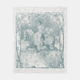 Romantisch Paardrijdend Meisje Grandmillennial Tea Fleece Deken