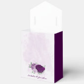 Romantisch paars bloemen groen bedankdoosjes (Open)