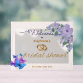 romantisch paars bloemstuk bruidsfeest welkom acry acryl bord (Neutraal)