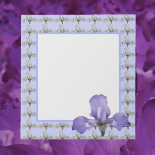 Romantisch Paars en White Iris Pattern Notitieblok