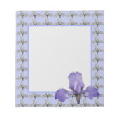 Romantisch Paars en White Iris Pattern Notitieblok (Voorkant)