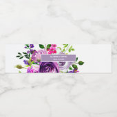 Romantisch Paars flessenetiket Waterfles Etiket (Enkel label)