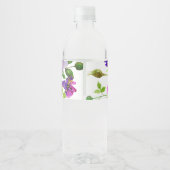 Romantisch Paars flessenetiket Waterfles Etiket (Achterkant)