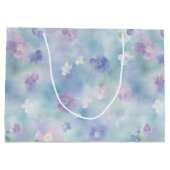 Romantisch paars lavendel wit bloem bruiloft groot cadeauzakje (Achterkant)