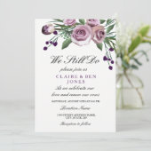 Romantisch Paars Roos Wedding Vow Renewal Invite Kaart (Staand voorkant)