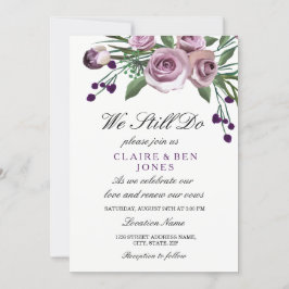 Romantisch Paars Roos Wedding Vow Renewal Invite Kaart