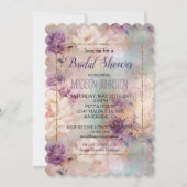 Romantisch Paars Turquoise Blush Bloem Kaart (Voorkant)