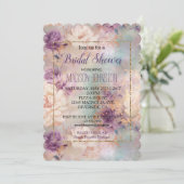 Romantisch Paars Turquoise Blush Bloem Kaart (Staand voorkant)