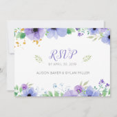 Romantisch Paarse Bloemen RSVP Briefkaart (Voorkant)