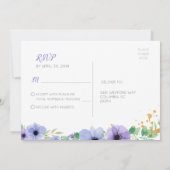 Romantisch Paarse Bloemen RSVP Briefkaart (Achterkant)