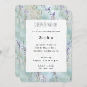 Romantisch  Paarse Bloemen Verjaardag Kaart (Voorkant / Achterkant)