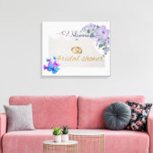 Romantisch paarse Bloemen vrijgezellenfeest Welkom Canvas Afdruk (Insitu (Woonkamer))