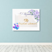 Romantisch paarse Bloemen vrijgezellenfeest Welkom Canvas Afdruk (Insitu (Houten vloer))