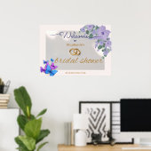Romantisch paarse Bloemen vrijgezellenfeest Welkom Poster (Thuiskantoor)
