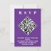 Romantisch Paarse bos ontwerp bruiloft QR RSVP kaa (Achterkant)