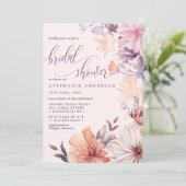 Romantisch Paarse en roze Wildflower Vrijgezellenf Kaart (Staand voorkant)