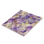 Romantisch Paarse Gouden Iris Floral Vrijgezellenf Tegeltje (Zijkant)