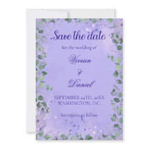 Romantisch Paarse groen Save the Date Wedding