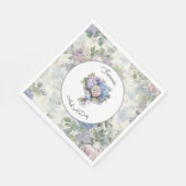 Romantisch paarse lavendel bloemige bruiloft servet (Hoek)