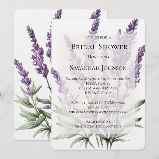 Romantisch Paarse Lavendelbloemen Vrijgezellenfees Kaart (Voorkant / Achterkant)