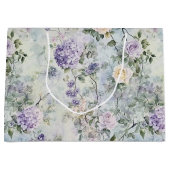 Romantisch paarse lavendelcrème bloemige bruiloft groot cadeauzakje (Voorkant)