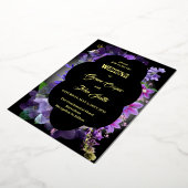 Romantisch paarse met ovale rand folie uitnodiging (Gedraaid)