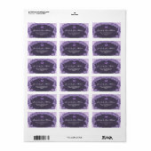 Romantisch Paarse Monogram Etiket (Full Sheet)