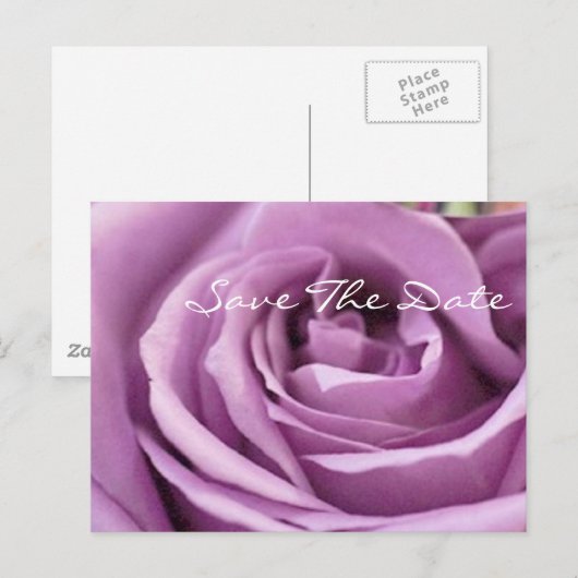 Romantisch paarse roos Bloemen vrijgezellenfeest Aankondigingskaart (Voorkant / Achterkant)