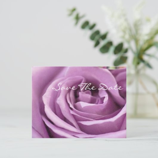 Romantisch paarse roos Bloemen vrijgezellenfeest Aankondigingskaart (Staand voorkant)