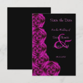 Romantisch Paarse Roos zwart Save the Date (Voorkant / Achterkant)